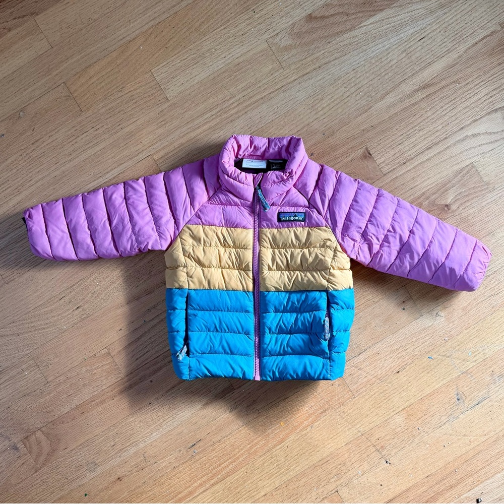 Baby Down Sweater Jacket Colorblock